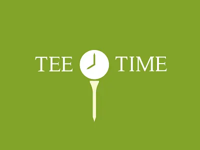Tee Time blog branding clock golf icon lessons logo symbol tee time