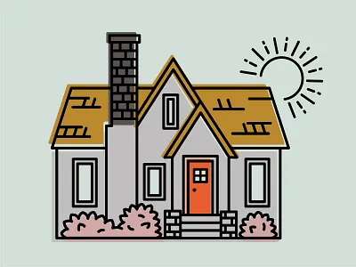 Welcome Home home house illustration red door tudor