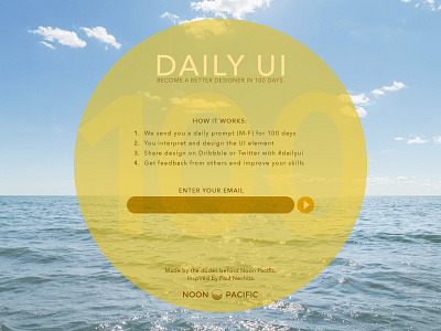 Daily UI 100 100 daily ui e mail landing page web