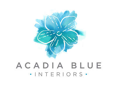 Acadia Blue Interiors 3 architect blue custom design floral flower green hand drawn illustration lilac mountain watercolor