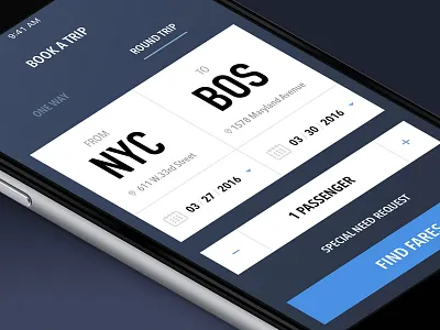 Bus booking app clean dashboard flat interface ios iphone travel ui ux