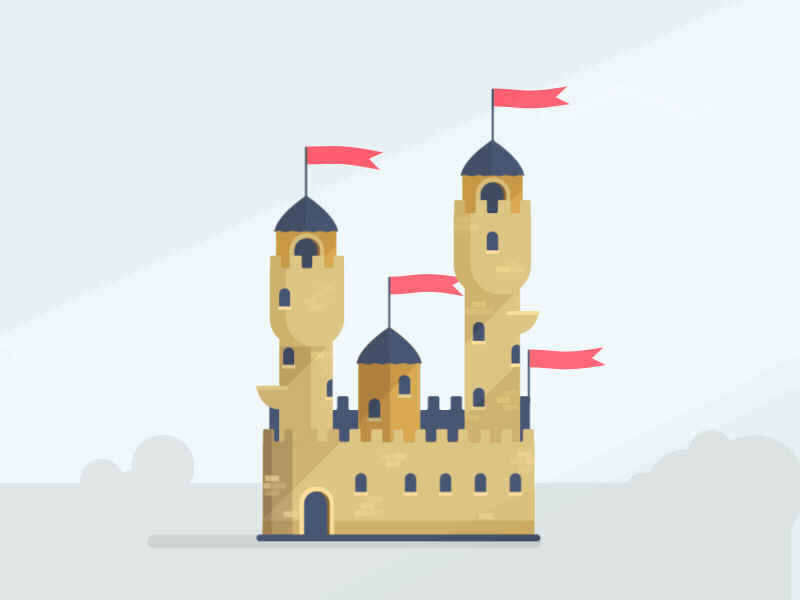 Castle 2d 3d 891 animation castle flat gif icon illustration motion design