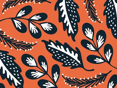 Autumn Foliage bold design graphic illustration leaves nature patterns