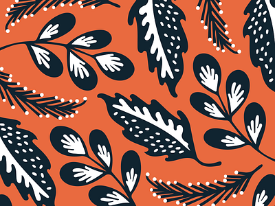 Autumn Foliage bold design graphic illustration leaves nature patterns