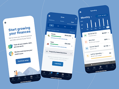 Finance Tracker Mobile App app design asset tracking budgeting app debt management design expense tracker finance planning fintech mobile app mobile design mobile ui personal finance spending ui ui design user experience user interface ux ux design uxui