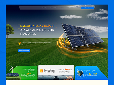 Solar Power banner design energy interface power product service solar startup ui ux web website wordpress