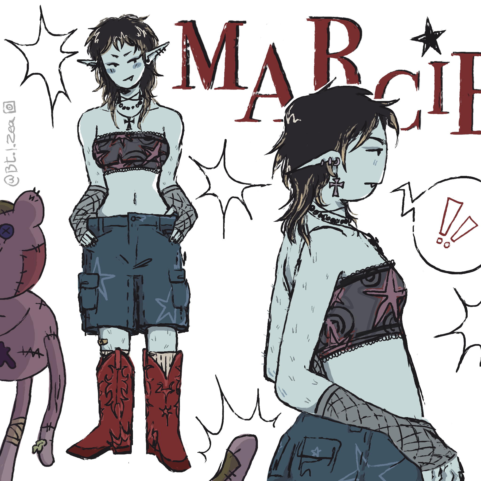 Marcie adventure time animation character design digital art graphic design illustration marceline procreate redesign