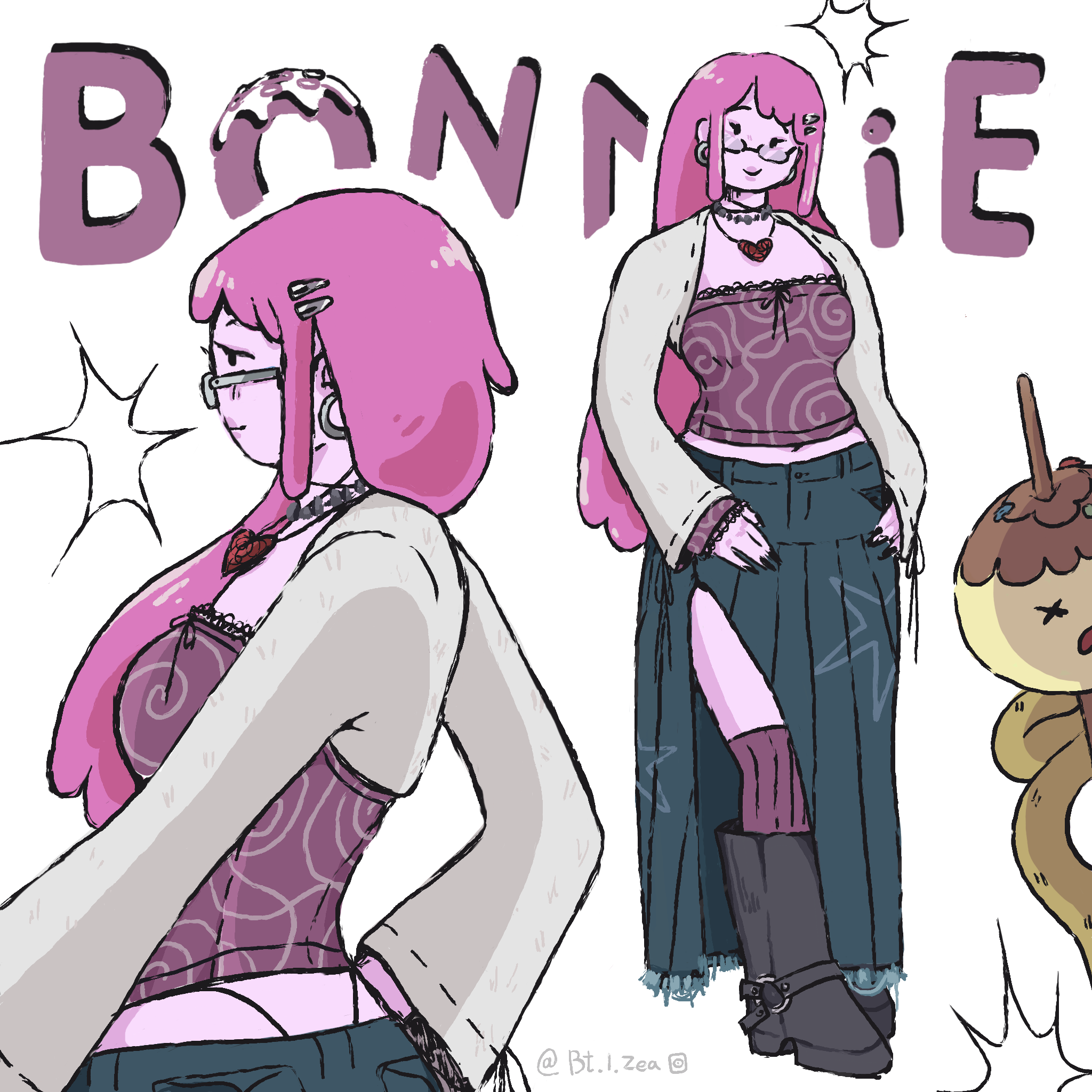 Bonnie adventure time animation bonnibel character design design digital art graphic design illustration princess bubblegum procreate redesign