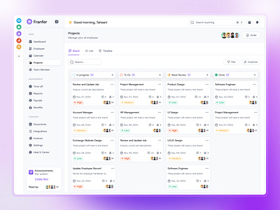 HR Management Projects Dashboard dashboard dashboard design design hr management projects projects dashboard ui ui design uidesign website design