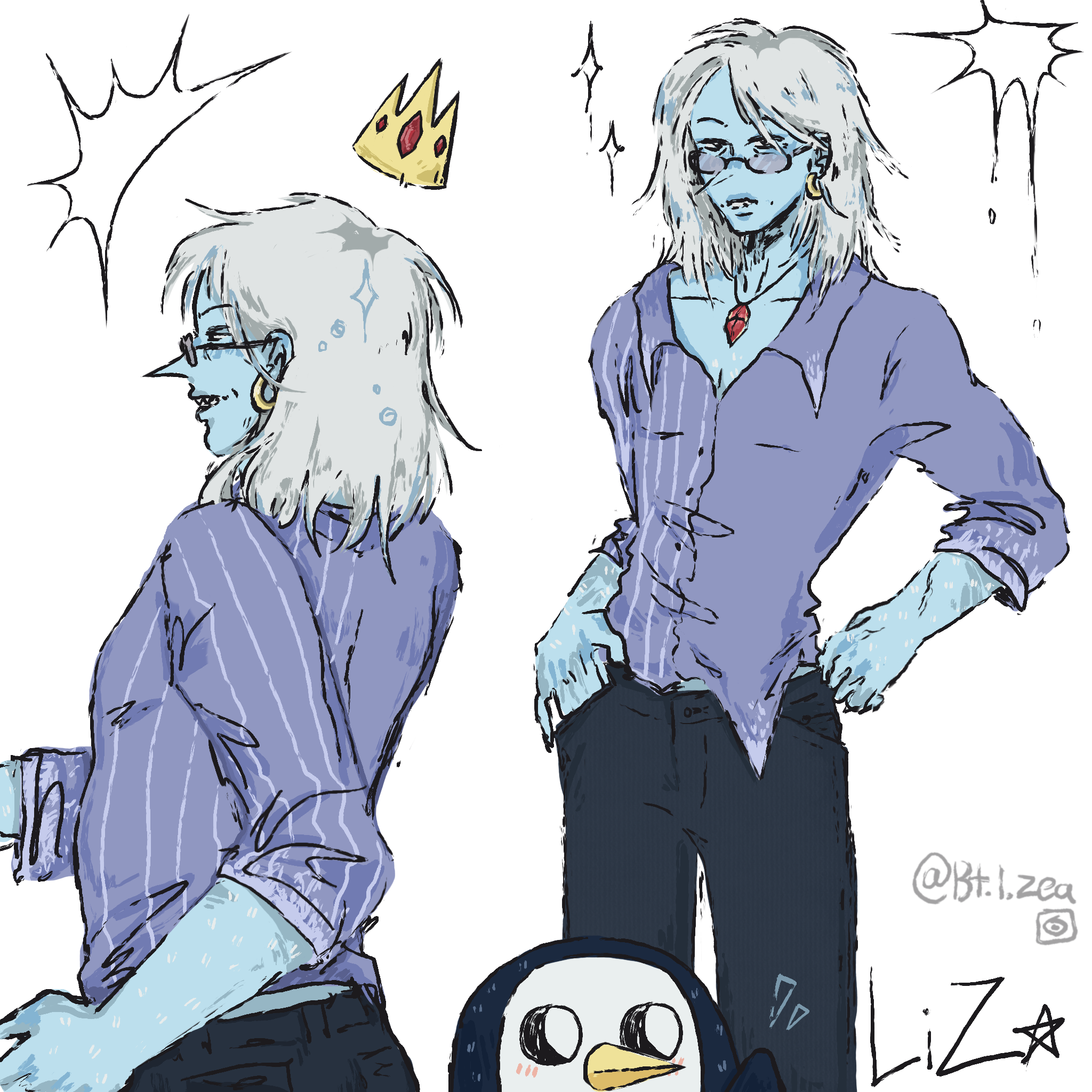 Winter king adventure time animation cartoon cartoon network character design digital art graphic design ice king illustration procreate redesign winter king