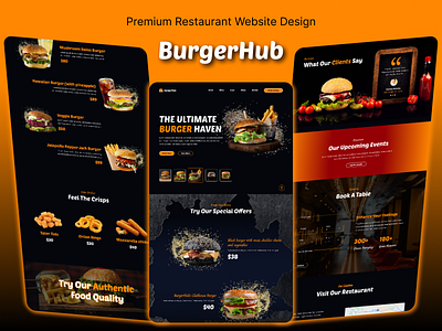 🔥 BurgerHub – Premium Restaurant Website Design 🍔 creative design creativedesign darktheme figma design figmadesign food website foodphotography graphic design minimalistdesign responsive design responsivedesign restaurant website restaurantwebsite ui ui ux uiux user experience userexperience web design webdesign