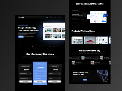 Service Company Landing Page 3d clean cta dark design inspiration landing landingpage service servicecompany ui ux uxui web design