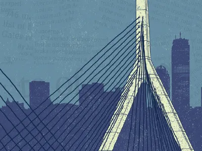 zakim bridge architecture boston bridge newsprint wacom zakim