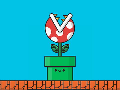 Piranha Plant icon. flat design icon icon design iconaday illustration mario bros nintendo piranha plant