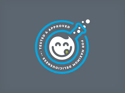Maximum Deliciousness Seal of Approval bright food fun illustration seal smiley