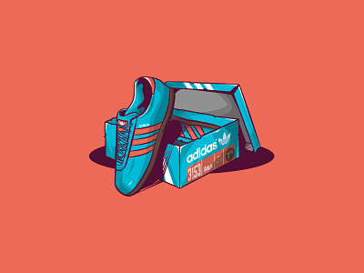 Adidas Dublin cartoon casual fashion flat hooligans illustration shoes sneakers vector