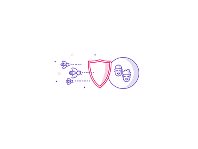 Protect from bugs bug customer icon illustration shield user