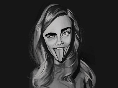 Cara Delevingne Study cara delevingne caricature digital painting painting portrait