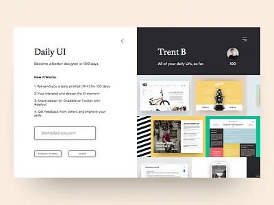 Daily UI #100 - Redesign Daily UI Landing Page 100 dailyui redesign daily ui landing page ui ui design