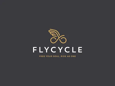 Flycycle bicycle cycle fly icon logo luxury sport wing wings