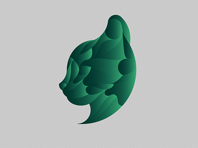 Cat cat design green kitten logo organic