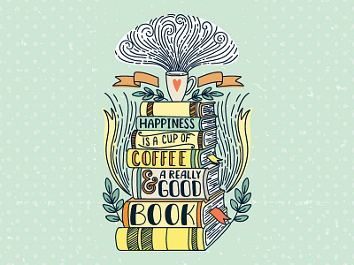 Books book coffee cup graphic illustration stack vector