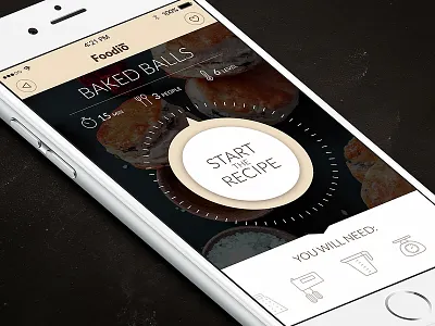 Baking app Doodle baking food interface ios iphone mobile recipe schurdak surdo timer ui ux