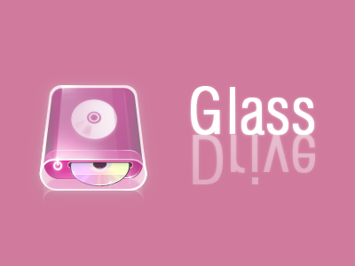 [2008] Glass Drive Icon 3d cd computer drive glass glossy icon pink plastic reflection