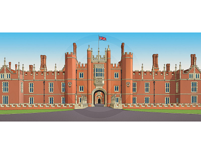 Hampton Court West Front art birmingham stage digital hampton court historic historic royal palaces horrible histories illustration poster promotion terrible tudors tudor