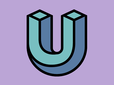 Type Tuesday U 3d icon typography