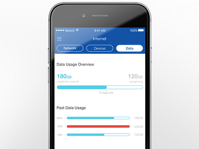 Data Usage Meter data graph internet tools product design status ui ux