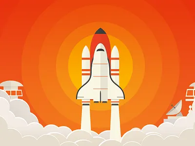Space Shuttle astronaut flat illustration mars rover moon nasa rocket space space shuttle