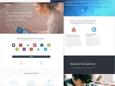 Clever Homepage Refresh 2016 company creative education homepage page product redesign startup team ui ux web site
