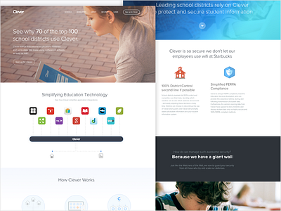 Clever Homepage Refresh 2016 company creative education homepage page product redesign startup team ui ux web site
