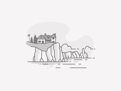 Pierced Rock building canada cloud house icon illustration rocks vector