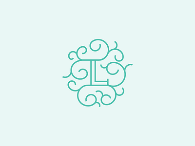 L Monogram branding dropcap l lettering logo monogram nature swirls typography vines