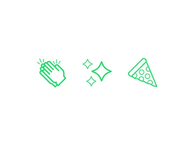 Friendly Emojis emoji friendly friendly design hour friendlydc hands icon illustration line art pizza sparkle