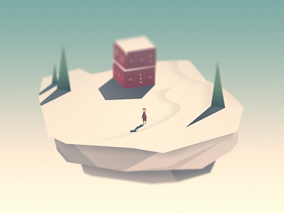 Style Test art concept game minimal shadow snow trees