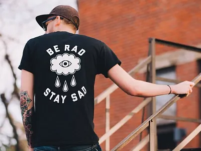 Be Rad Stay Sad apparel cloud design eye illustration rad sad screenprint shirt tshirt