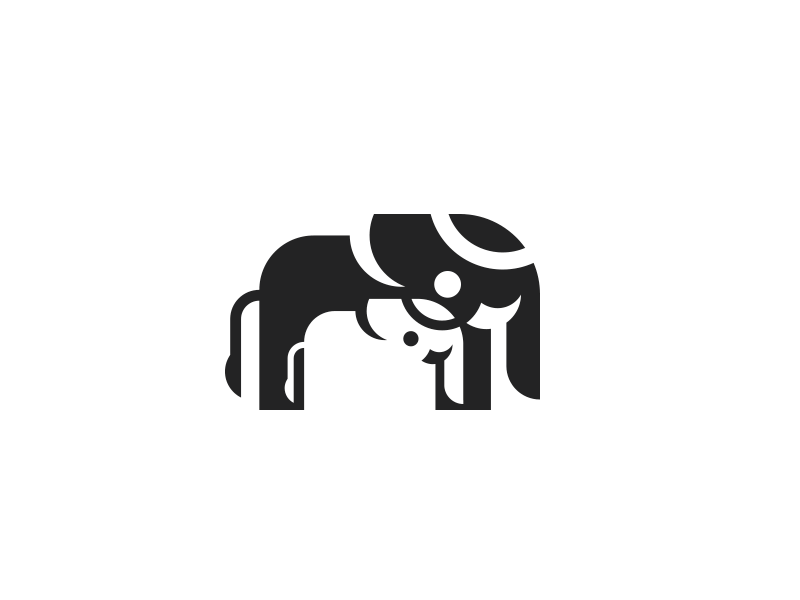 Elephinity cicle elephant family infinity life negative space parenthood