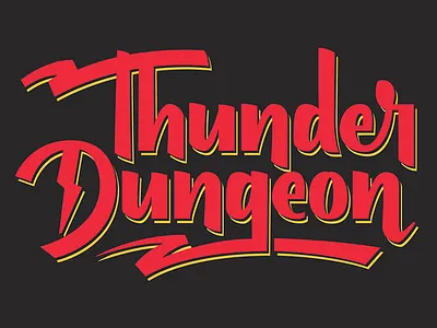 Thunder Dungeon Wordmark custom typography lettering logo type workmark