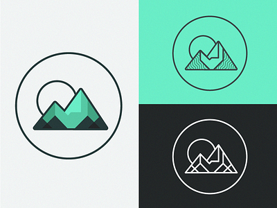 More Mountains design fill flat illustration line mtns sun texture work