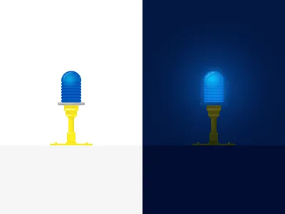 Airport Taxiway Lights - WIP airport day flat illustration lights night vector