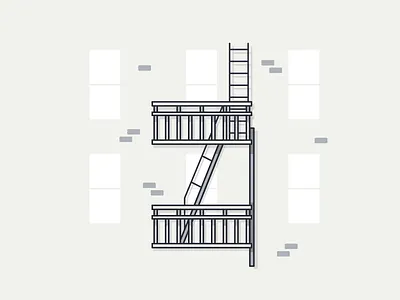 Fire Escape fire escape illustration san francisco thingsaroundsf vector