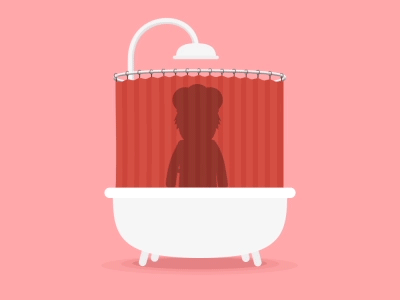 Shower animation flat design illustration shower vector