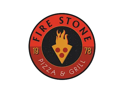 Fire Stone Logo branding fire flame grill logo pizza restaurant