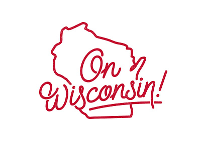 On Wisconsin apparel custom script typography