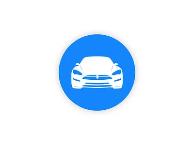 Tesla car icon car design icon illustration round simple tesla vector