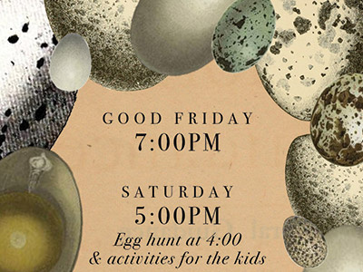 Crop easter egg flyer illustration