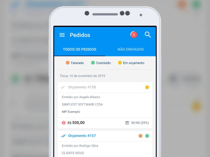 Android App for: Meus Pedidos android made with invision material design meus pedidos robert